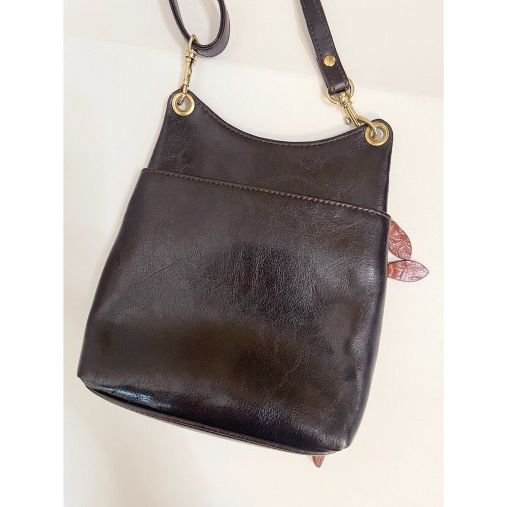 Vintage Bellarose Crossbody Purse Black Brown Faux Croc Organizer Bag Y2K - Picture 7 of 10
